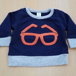 Baby Gap Orange Glasses Blue Sweater